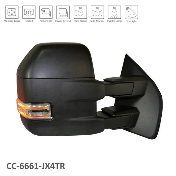 New Aftermarket  Premium Passenger Side Door Mirror Power Heated Memory Textured FL3Z17682AD fits 2015-2018 Ford F-150