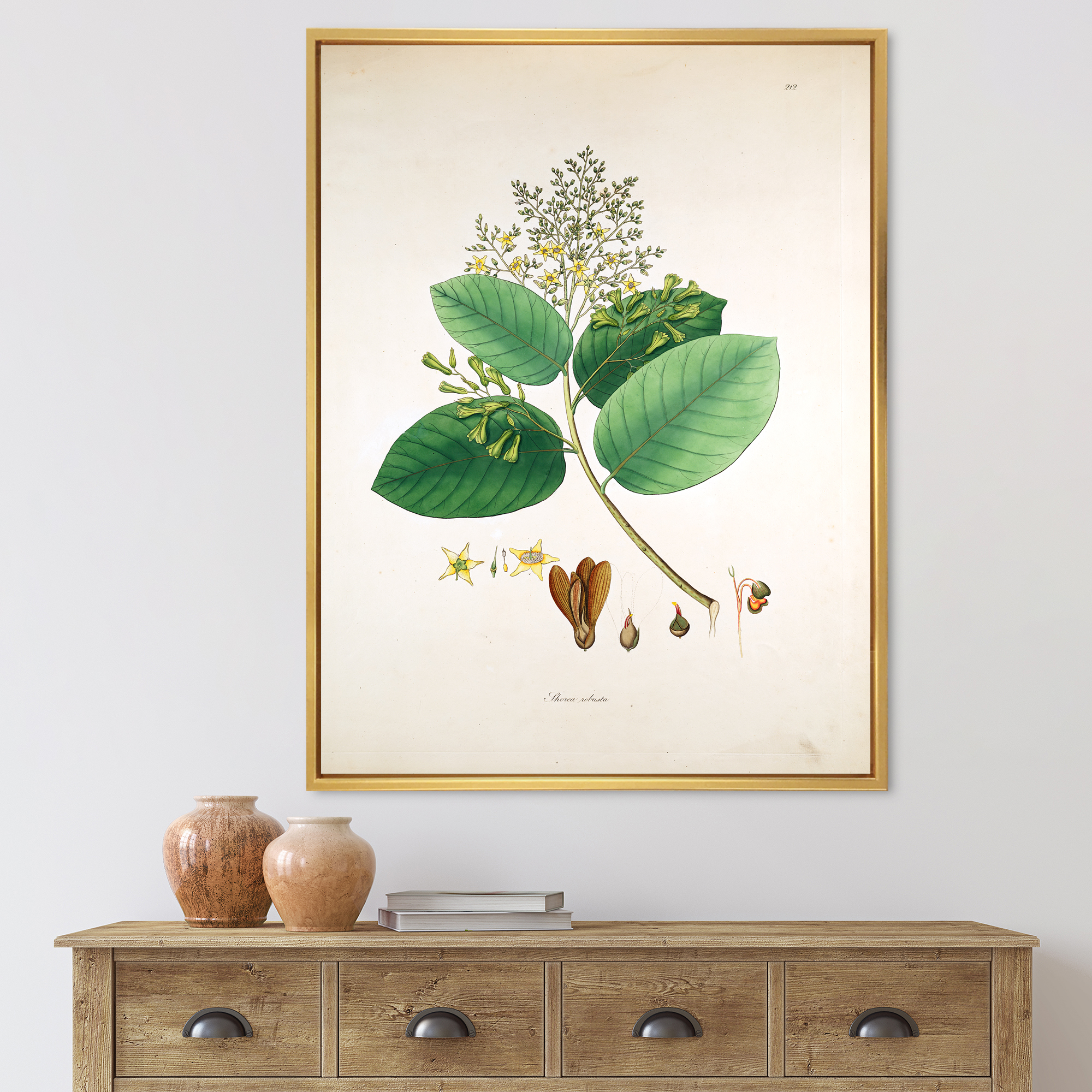 Designart 'Ancient Botanicals III' Farmhouse Framed Canvas Wall Art Print