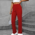 thumbnail image 4 of Kaemgyyd Womens Pants Solid High Waisted Work Business Casual Outfits Trendy Straight Leg Button Trousers with Pockets, 4 of 4