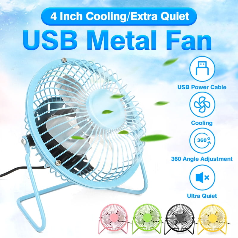 Glorytrack 4 inch Desk Fan USB Mini Portable Quiet Powered Computer PC Mac Laptop Cooling Table Fan for Work Home School Travel Office