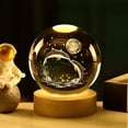 thumbnail image 2 of InnotechSC Dolphin Figuras de Delfines 3D de Regalo en Bola de Cristal de 60 Mm con Esfera de Vidrio Grabada con Láser Decoración Del Hogar con Base de Luz de Madera, 2 of 8