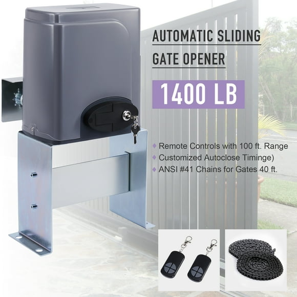 1400lb Smart Sliding Gate Opener with Remote Control 280W AC Motor Auto-Close