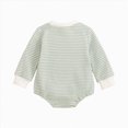 thumbnail image 3 of TOWED22 Unisex Baby Boy Girl Romper Waffle Onesie Clothes Long Sleeve Bubble Oversized Romper Bodysuit Top,Green,6-12 M, 3 of 9