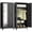 71"H-Square-Mirror-Black, variant on UNICOLY Metal Wardrobe Cabinet with Hanging Rod, 71" Tall Armoire Wardrobe Closet with 2 Doors and Adjustable Shelves, White Clothing Storage Cabinets