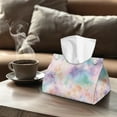thumbnail image 4 of SEANATIVE Tie Dye Tissue Box Cover Rectangular Tissue Box Holder for Bathroom, Colorful Tissue Box Cover PU Leather Tissue Holder for Kitchen Women Girls Tissue Cover for Car, Home, Dining Table, 4 of 7