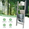 "Jaxpety 53.9""H Wooden White Rack Holder, Wall Leaning Blanket Ladder