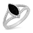 thumbnail image 7 of Halo Engagement Ring for Women - 1.2ct Natural Onyx in 14K White Gold Promise Ring, 7 of 7