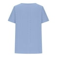 thumbnail image 5 of Summer Tops for Women Solid Color For Women O-Collar Short Sleeve Comfy Womens Tops Tshirtss, 5 of 6