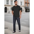 thumbnail image 2 of DARING DIVA Men's Henley Breathable Short Sleeve Button Down T-Shirt L Black, 2 of 7