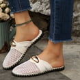thumbnail image 2 of Wensltd Women's Sandals Trendy Round Toe Mesh Closed Toe Sandals Plus Size Flat Breathable Comfortable Spring Summer Beach Outdoor Sandals Beige, 2 of 9