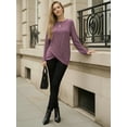 thumbnail image 5 of OALUXE Long Sleeve Shirts for Women Dressy Casual Tunic Tops Crewneck Front Twist Blouses, 5 of 7