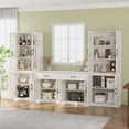 thumbnail image 3 of RichYa Kitchen Pantry Cabinet Set of 4,94" W Buffet Sideboard Coffee Bar with Glass Door Hutch,Modular Storage Cabinets with Shelves & Drawers for Dining Room,White(BEEB), 3 of 10