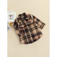 thumbnail image 3 of Xingqing Veste d'Automne Décontractée pour Enfants Filles Garçons, Imprimé à Carreaux, Manches Longues, Boutonnage Simple, Marron 6-7 Ans, 3 of 8