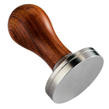 

Jangslng 51/53/58MM Coffee Powder Tamper Wooden Handle Stainless Steel Threaded Flat Base Food Grade Detachable Espresso Powder Hammer Coffee Maker Accessories