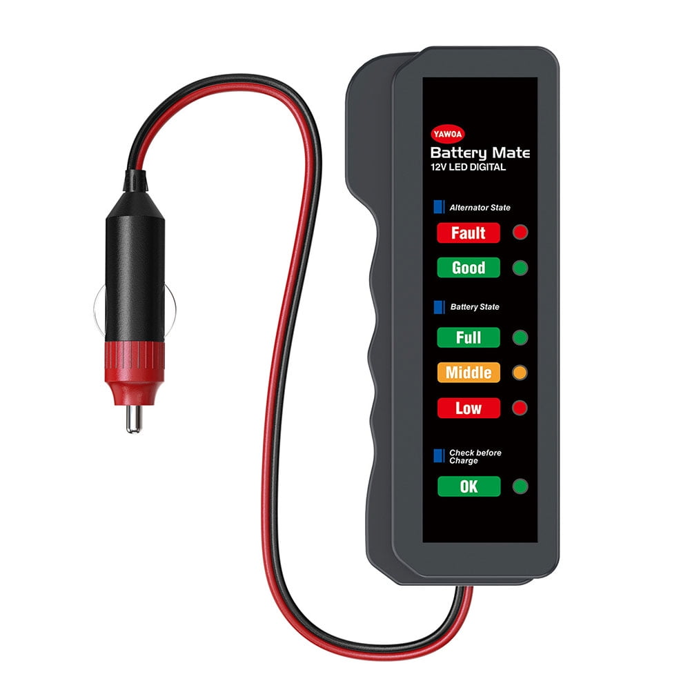 Alternator Tester Car Battery Tester Portable 12V 6 LED Cigarette