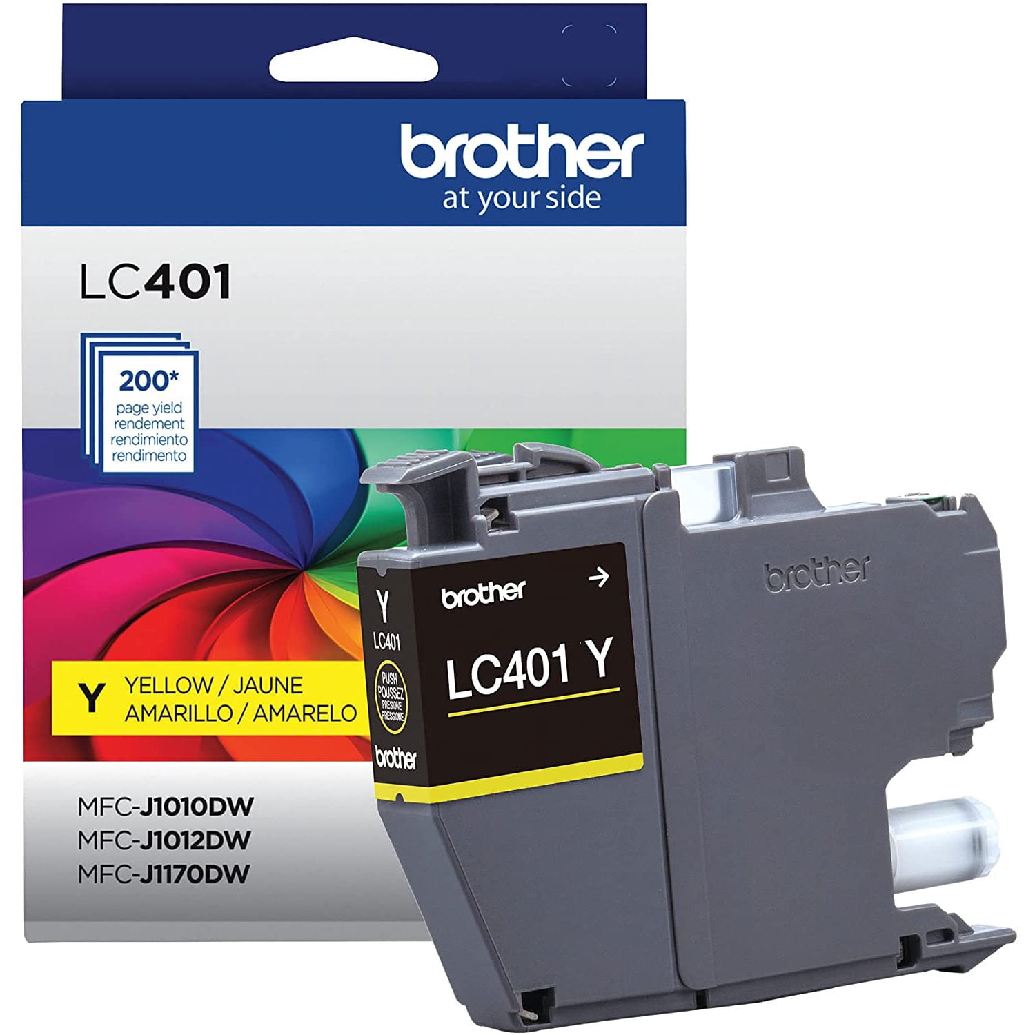(2 pack) Brother Genuine LC401YS Standard Yield Printer Ink Cartridge, Yellow