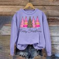 thumbnail image 1 of zanvin Chandails Graphiques de Noël pour Femmes, Chandails des Fêtes, Chandails à Capuchon Mode d'Automne, Chandail Ample, Coupe Décontractée, Chandails à Capuchon, Violet, m, 1 of 4
