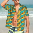 thumbnail image 7 of Sikiie Hot Dogs 8 Print Men's Hawaiian Shirt, Summer Beach Button Pocket Short Sleeve T-Shirt,3X-Large, 7 of 7