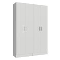 thumbnail image 3 of Madesa Wardrobe Armoire Closet Pantry Storage Cabinet with 4 Doors and 10 Utility Shelves 47"L Wooden Organization Unit for Bedroom, Office, Laundry Room, Kitchen, and Garage - White, 3 of 9