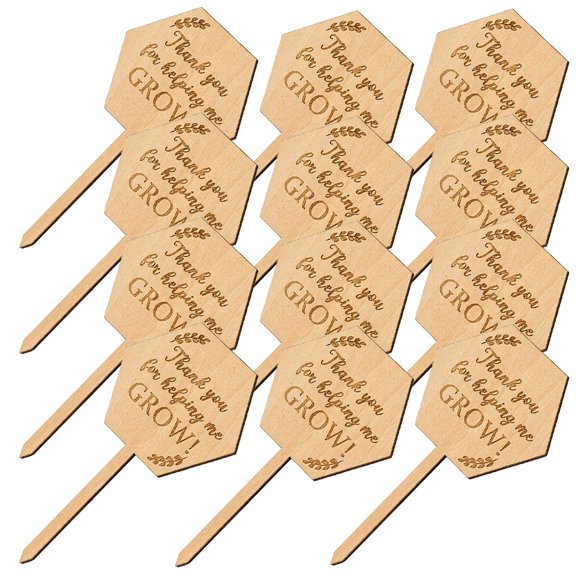 20pcs Plant Labels Wood Plant Tags Wooden Plant Stakes Labels Succulent Marker Signs “Thank You For Helping Me Grow” Labels For Thanksgiving Teacher Appreciation
