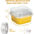 thumbnail image 2 of Aluminum Foil Disposable Ramekins with Lids .oz Small Baking Cups Mini Cake Pans with Lids Individual Cake Tins Square Cupcake Dessert Cake Containers Mini Loaf Pans for Cheese, 2 of 8