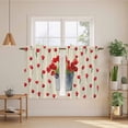 thumbnail image 2 of Red Tulip Flowers Kitchen Curtain for Berdoom Living Room Cafe 45 Inch Length, Spring Floral Vintage Drum Country Yellow Tiers Curtains Light Filtering Drapes Window Treatment 2 Panels 52"Wx45"L, 2 of 8