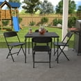 thumbnail image 2 of COSCO 5-Piece Solid Resin Centerfold Table & Chair Dining Set, Black, 2 of 9