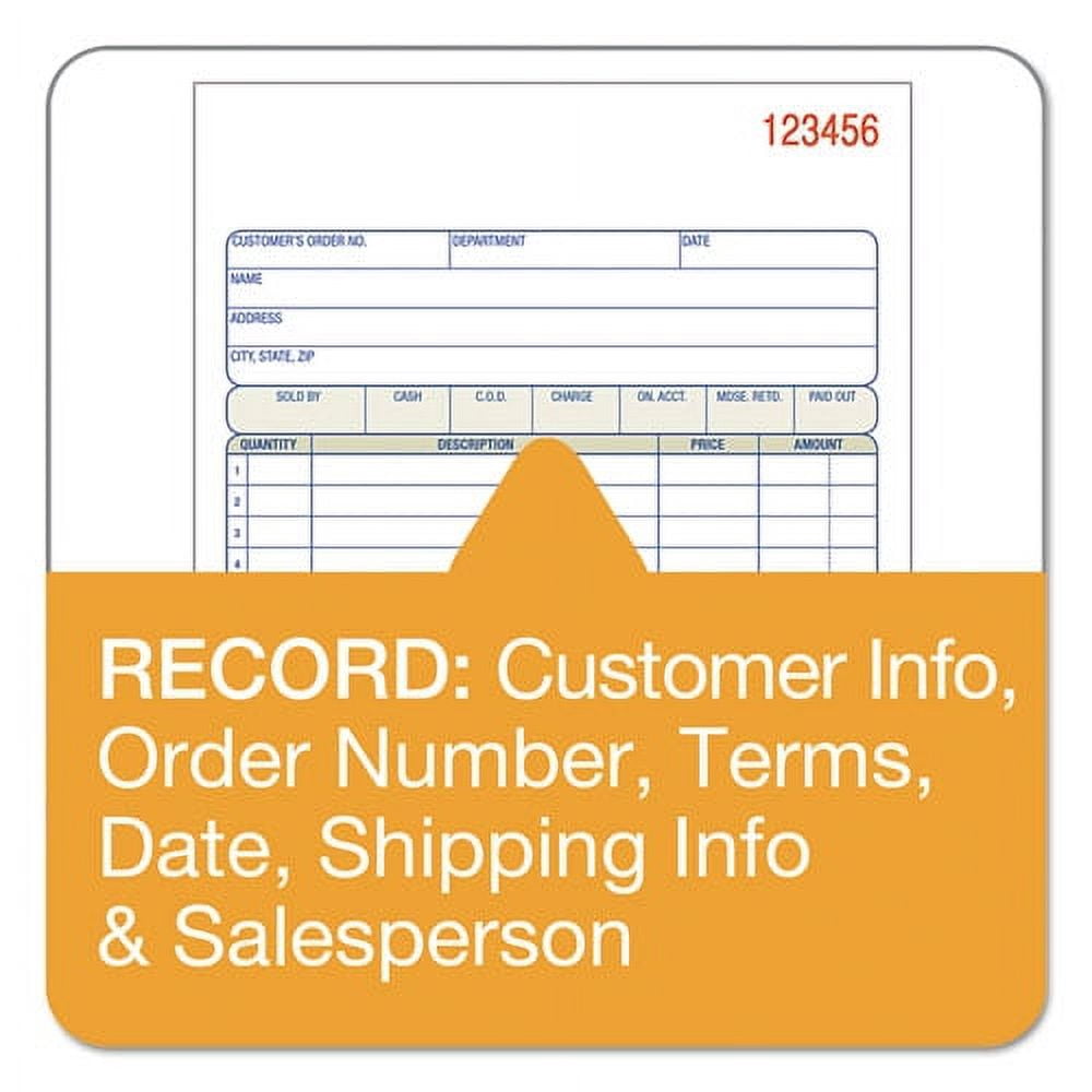 Adams TOPS Sales/Order Book, Three-Part Carbonless, 7.95 x 5.56, 50 Forms Total, Each