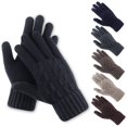 thumbnail image 1 of Guantes de pantalla táctil para hombre, guantes de invierno cálidos, acolchados y engrosados, guantes de punto jacquard, 1 of 5