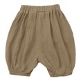 thumbnail image 4 of Miaeowve Infant Baby Girls Boys Soft Cotton Linen Shorts Bloomers Toddler Summer Breathable Loose Khaki 130, 4 of 5