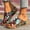 Black, variant on Bmisegm Ladies Summer Retro Colour Blocking Flowers Leather Hollow Breathable Slope with Thick Bottom Large Size Fish Mouth Sandals Slippers Summer Black 8.5