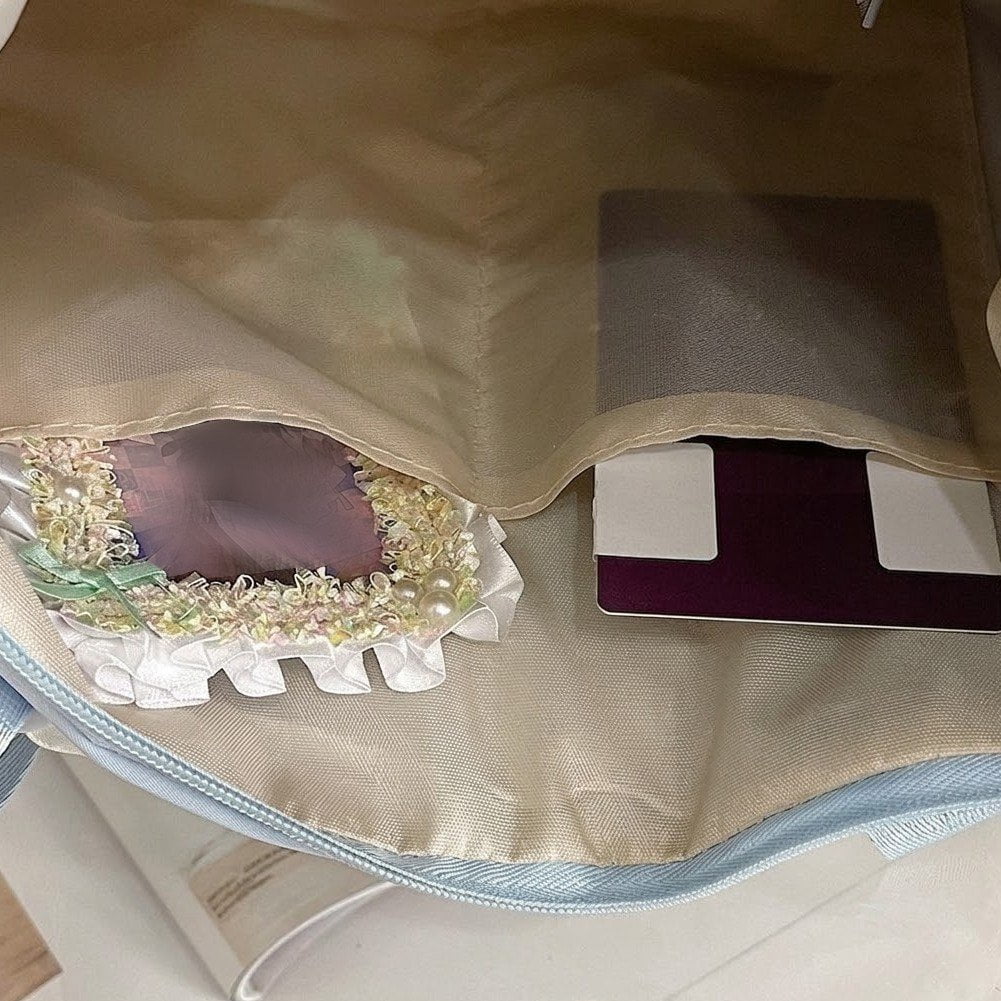 Hzzsbu Lace Bow Ita Bag Transparent Pin Display Crossbody