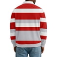 thumbnail image 5 of FRSASU Mens Waffle Knited Polo Shirts Striped Dressy thermal Basic Button Collar Long Sleeve Sweater Red, 5 of 5