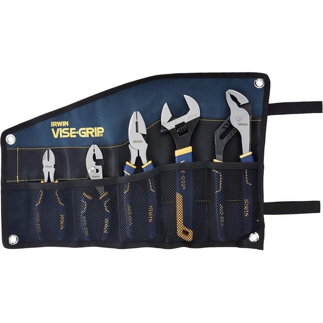 Irwin 2078708 Joint Coulissant, Diagonal, Lineman, Clé Réglable et Joint Rainuré, Ensemble Kitbag, 5 Pcs