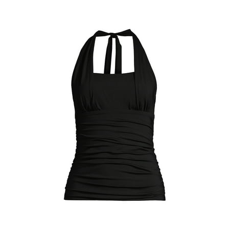 Lands' End Women's Chlorine Resistant Square Neck Halter Tankini Swimsuit Top