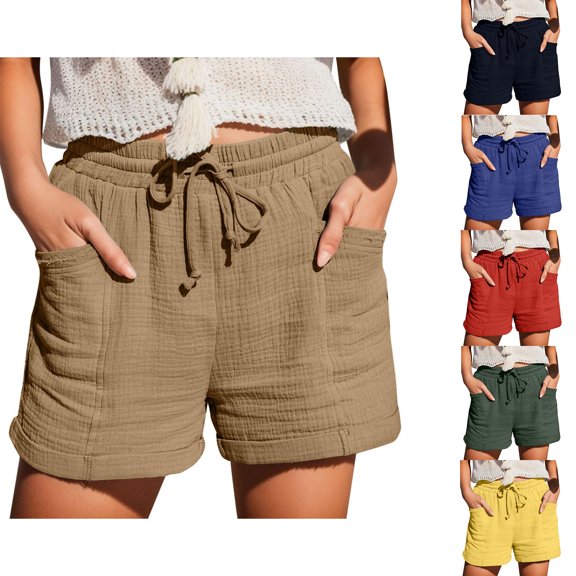 Lzobxe Womens Shorts Relaxed Fit Above Knee Drawstring Waist Lightweight,Size S-2XL