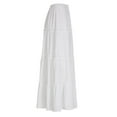 thumbnail image 5 of Lamuusaa Women's Summer Midi Skirt White Elastic Band Tiered Ruffle Boho Beach Skirt Streetwear, 5 of 6