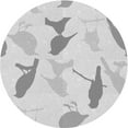 thumbnail image 1 of Ahgly Company Tapis Rond Lavable en Machine Intérieur Transitionnel Gris Platine, 4 Pieds Rond, 1 of 7
