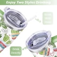 thumbnail image 5 of 40oz Cactus Pattern Stainless Steel Flip Straw Tumbler Spill Proof Travel Cup Double Wall Vacuum Insulated Coffee Mug with Top Handle, 5 of 6