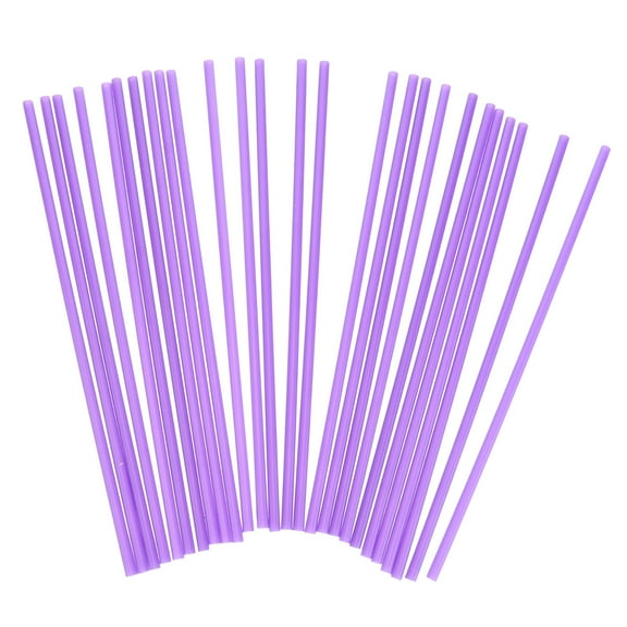 Topbathy 200 Pcs Purple Food Grade Plastic Flat Mouth Straws for Smoothies and Shakes