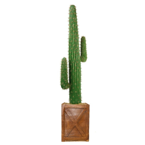 Vintage Home Artificial Faux Real Touch 64" Tall Mexican Cactus And Fiberstone Planter