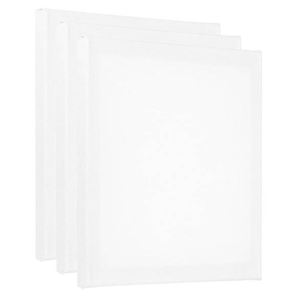 Unique Bargains Painting Canvas Panels, 3 Pack 10x10 Inch Rectangle Wood Frame Blank Art Board Panels, White