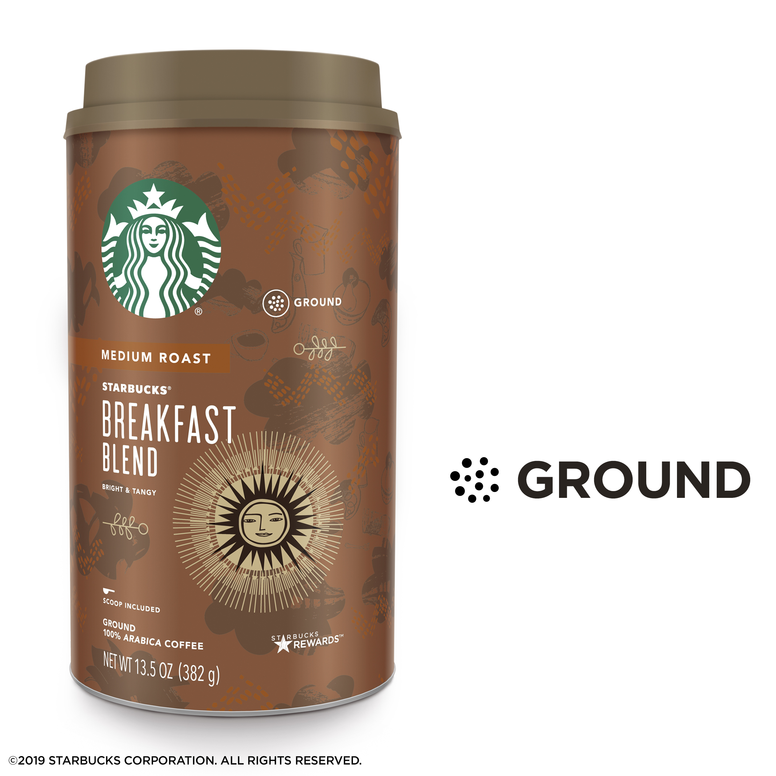 Starbucks Medium Roast Ground Coffee — Breakfast Blend — 100% Arabica — 1 canister (13.5 oz.) - image 2 of 7