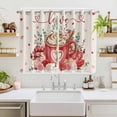 thumbnail image 2 of Valentine's Day Kitchen Curtains Window Panels, Eucalyptus Leaves Coffee Gifts Romantic Rustic Insulated Window Treatment Curtain, Grommet Curtains for Bedroom/Living Room/Bathroom, 2 Piece 52"Wx72"L, 2 of 8