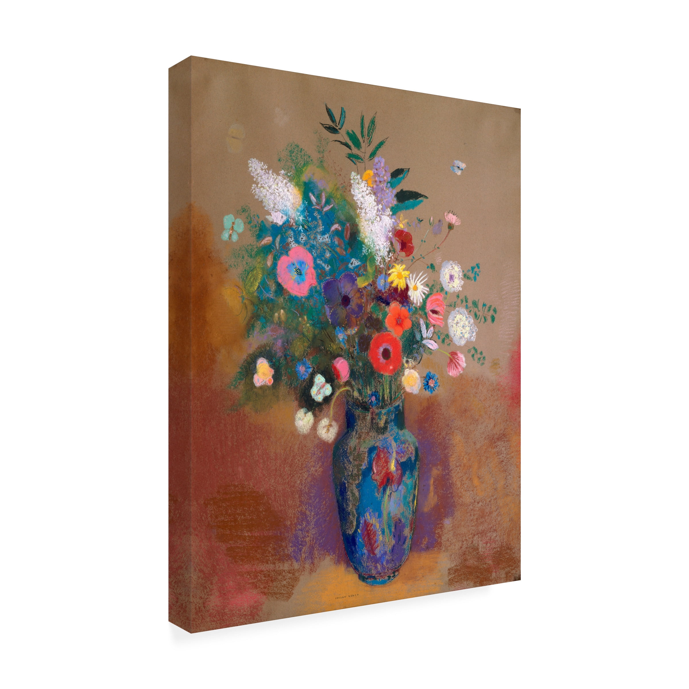 Trademark Fine Art Odilon Redon Bouquet Of Colorful Flowers Canvas Wall Art - 14x19