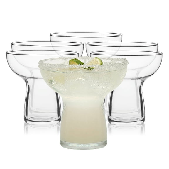 Libbey Stemless Margarita Glasses Set of 6, 10.25 ounces Classic Lightweight Margarita Cups, Fancy Glassware Set for Celebrations