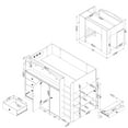 thumbnail image 4 of South Shore Tiara Twin Loft Bed with Desk, in Pure White, 4 of 16