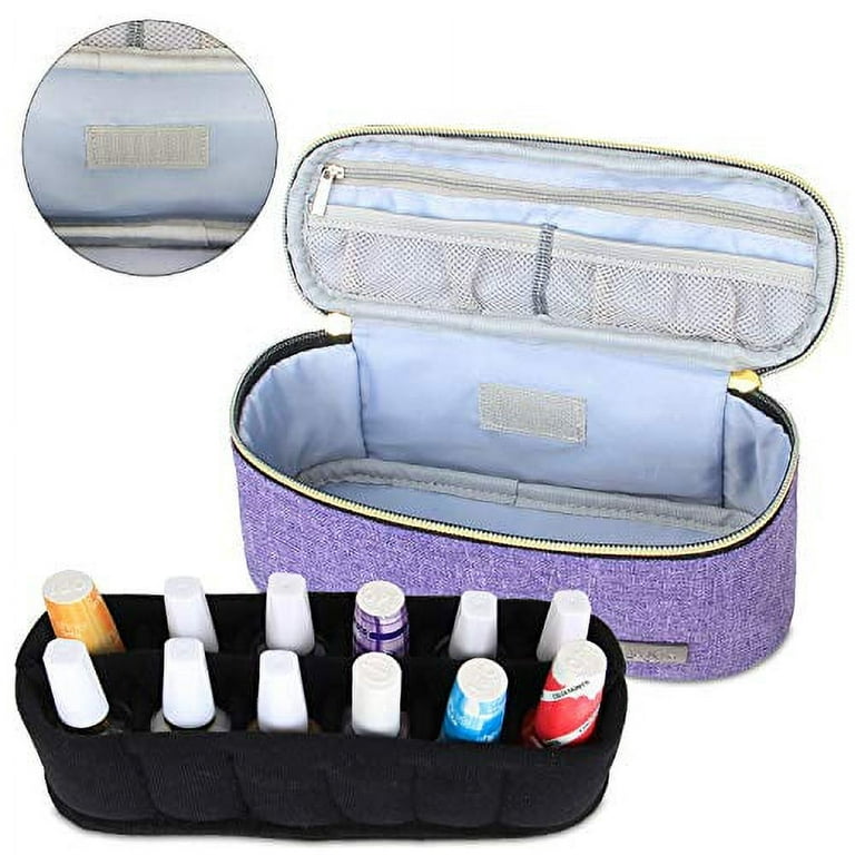 LUXJA Nail Polish Carrying Case - Holds 20 Bottles (15ml - 0.5 fl.oz),  Portable Organizer Bag for Nail Polish and Manicure Set, Black