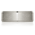 thumbnail image 5 of Titanium 8mm Ridged Edge Plain Classic Wedding Band Ring, 5 of 9