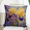 thumbnail image 7 of Decorative Throw Pillow Covers Spring Summer Flower Pillowcase Yellow And Purple Irises Throw Pillow Home Decor Throw Pillows Cover 20"x20", 7 of 7
